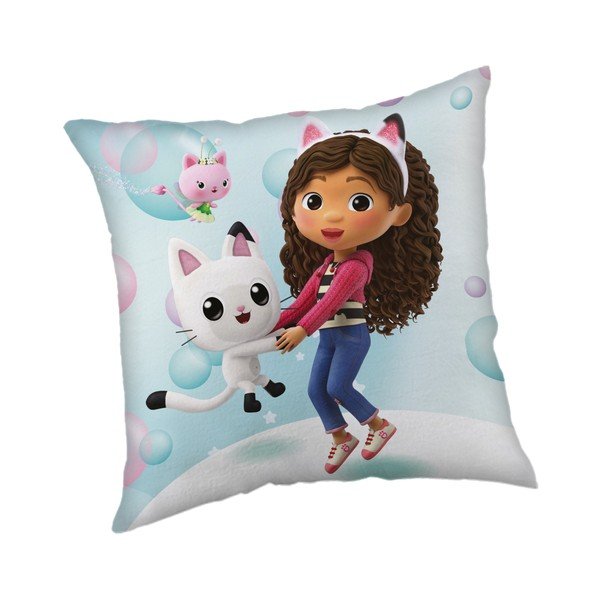 Mikroplīša bērnu spilvens 40x40 cm Gabby´s Dollhouse Bubbles – Jerry Fabrics