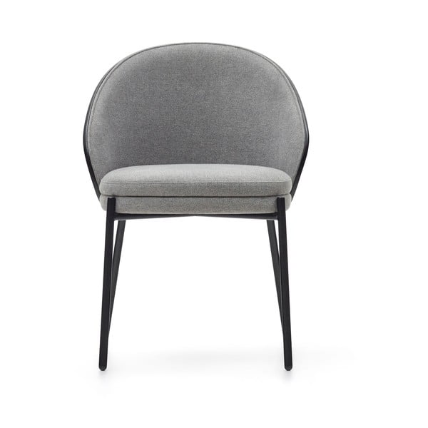 Melns/pelēks polsterēts ēdamistabas krēsls Eamy – Kave Home-image-2