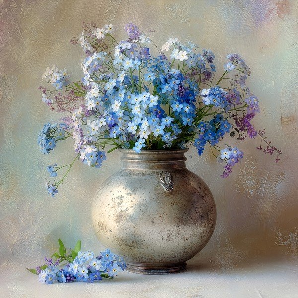 Drukāta glezna uz audekla 32x32 cm Forget-me-not – Styler