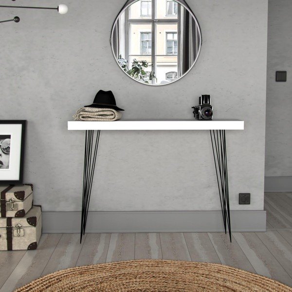 Balts koka galds Versa Dallas, 110 x 25 cm-image-2
