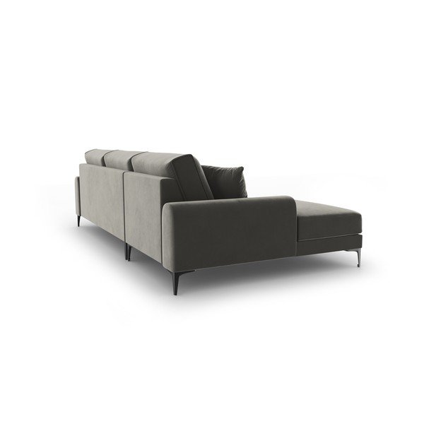 Gaiši pelēks samta stūra dīvāns Mazzini Sofas Madara, kreisais stūris-image-3