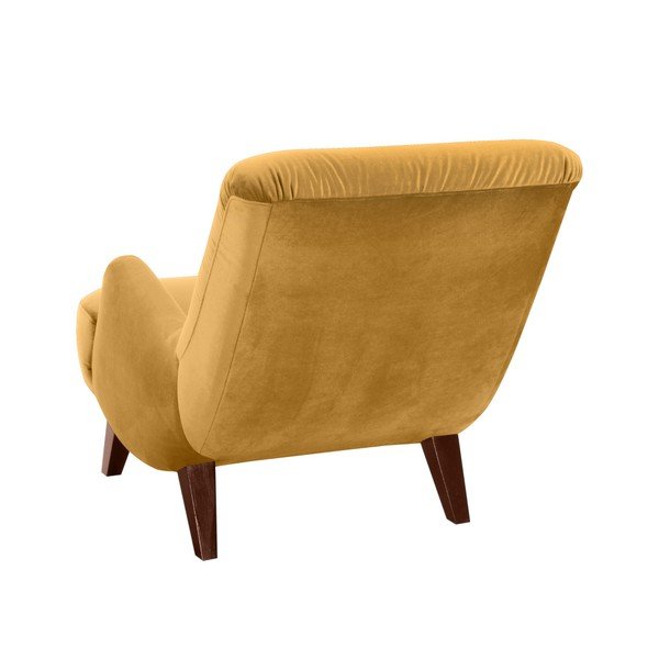 Dzeltens krēsls ar brūnām kājām Max Winzer Brandford Suede-image-2