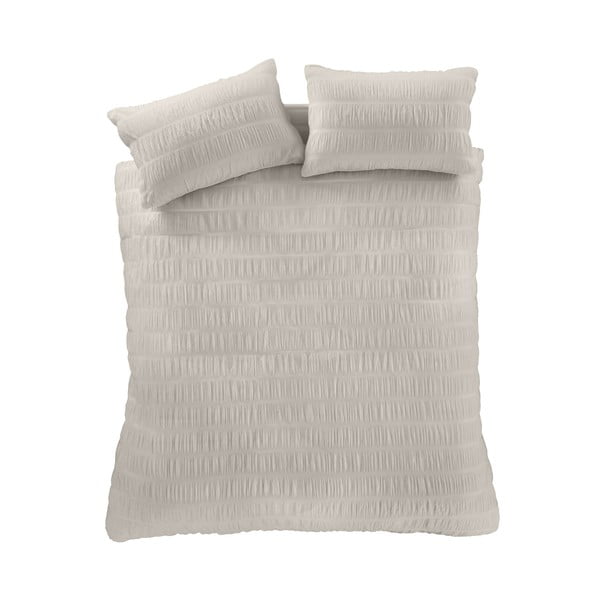 Bēša gultas veļa vienvietīgai gultai 135x200 cm Seersucker – Catherine Lansfield