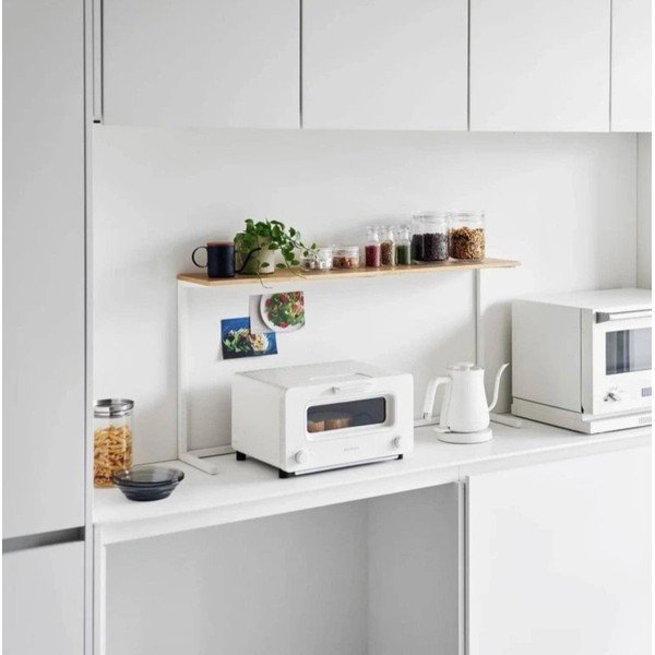 Balts/dabīga toņa koka papildu virtuves plaukts 28,5x8,5 cm Tower – YAMAZAKI-image-1