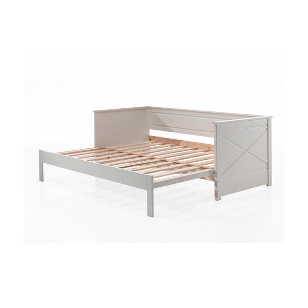 Balta izvelkama bērnu gulta 180x200/90x200 cm PINO – Vipack-image-3