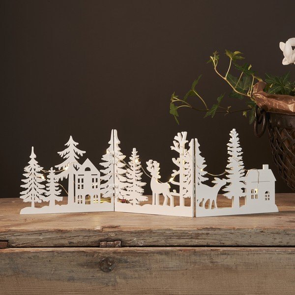 Balts gaismas dekors ar Ziemassvētku motīvu Fauna – Star Trading-image-1