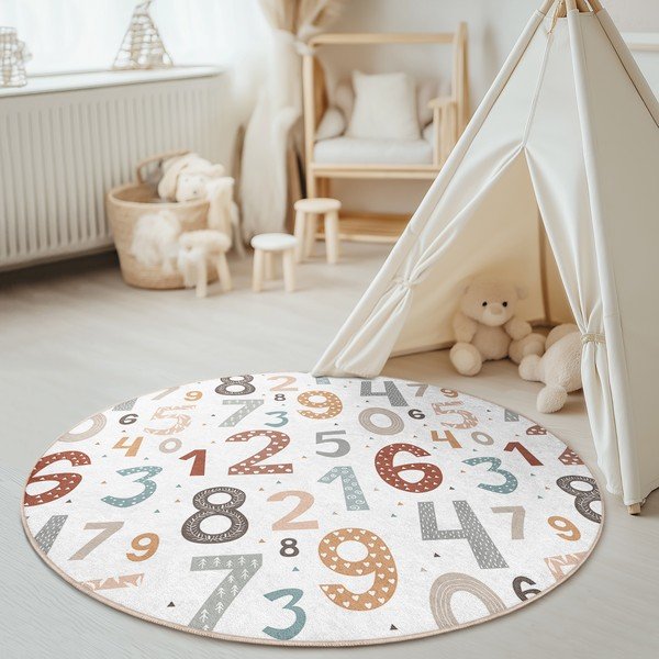Mazgājams bērnu rotaļu paklājs ø100 cm Happy Numbers – Mila Home-image-2