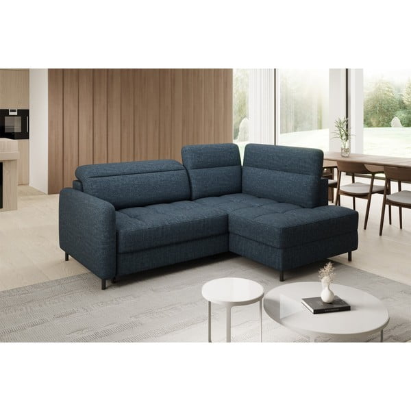 Zils samta salokāms/ar uzglabāšanas vietu stūra dīvāns (ar labo stūri/L veida) Barea – ELTAP-image-3