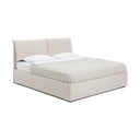 Bēša polsterēta divvietīga gulta ar veļas kasti un redelēm 180x200 cm Thessa Pillow – Bonami Selection