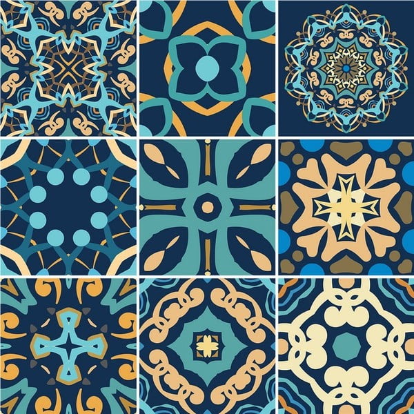 9 dekoratīvo sienas uzlīmju komplekts Ambiance Dizier, 15 x 15 cm-image-1