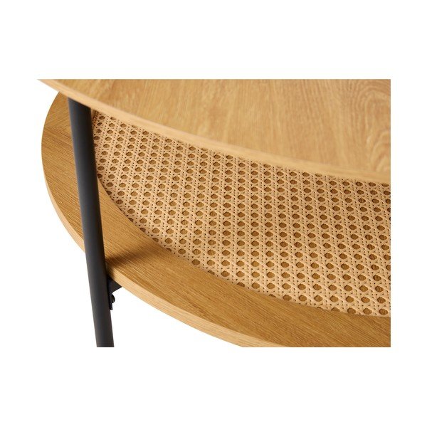 Dabīga toņa apaļš žurnālgaldiņš ar ozolkoka imitāciju ø 80 cm Pensacola – Unique Furniture-image-2