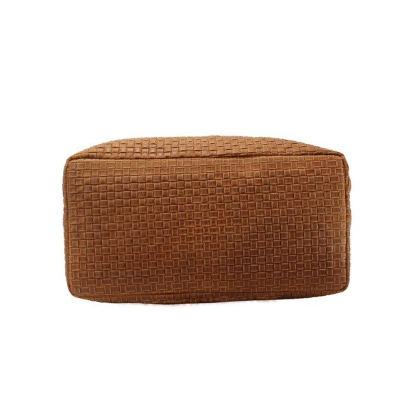 Konjaka brūnas ādas rokassoma Chicca Borse Tessa-image-4