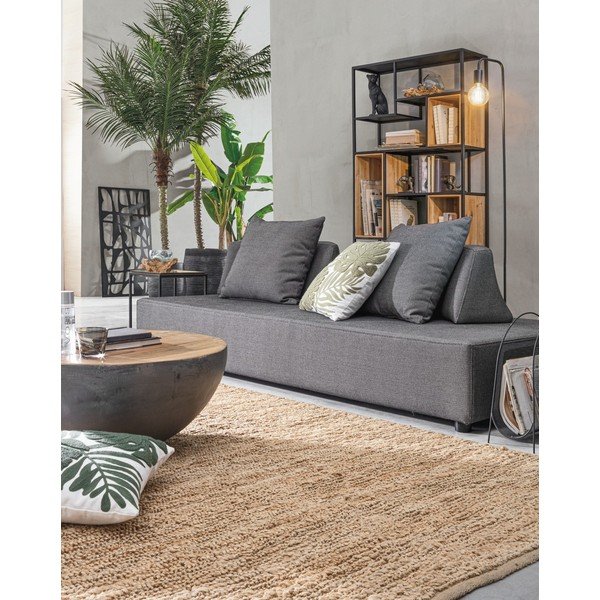 Pelēks/dabīga toņa metāla apaļš žurnālgaldiņš ø 90 cm Lancaster – Bizzotto-image-3