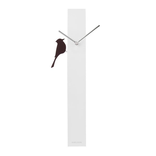 Balts sienas pulkstenis Karlsson Woodpecker, garums 60 cm