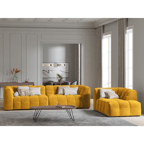 Dzeltens samta dīvāns Windsor & Co Sofas Vest, 280 cm-image-1