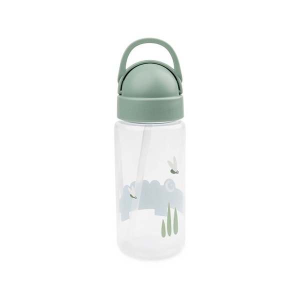 Zaļa bērnu pudele ar salmiņu Done by Deer Croco, 350 ml-image-2