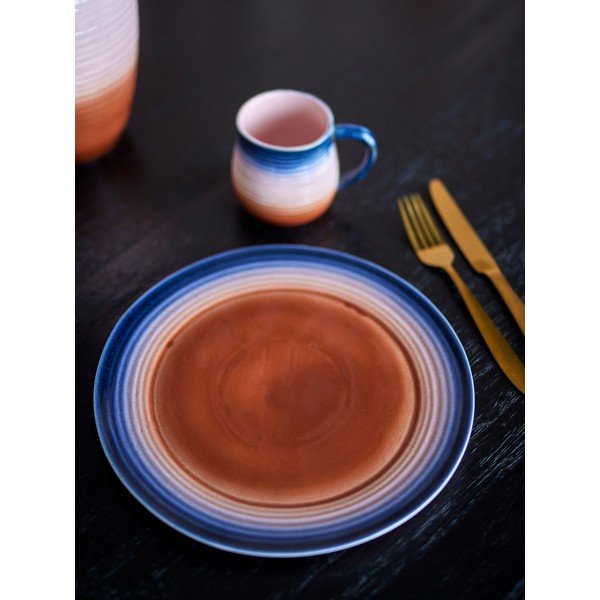 Zili/oranži akmensmasas šķīvji (4 gab.) ø 27 cm Tatum – Bloomingville-image-1