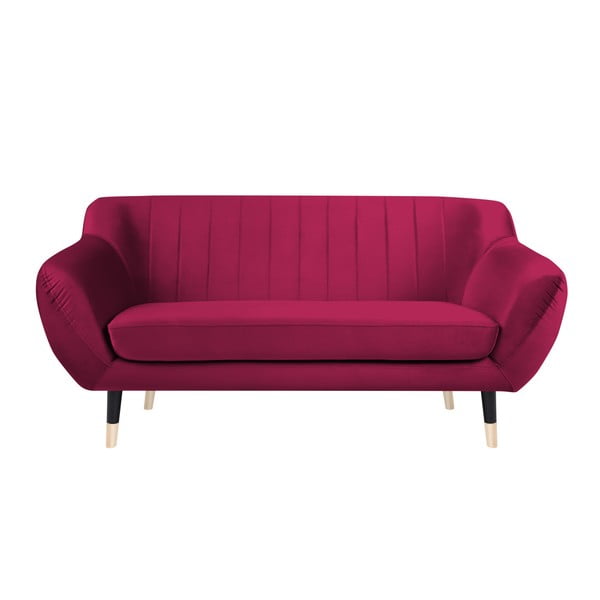 Rozā dīvāns ar melnām kājām Mazzini Sofas Benito, 158 cm