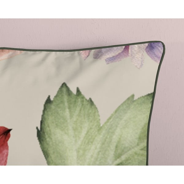 Bēša divguļamā gultas veļa no kokvilnas satīna 200x220 cm Fiori – Descanso-image-3