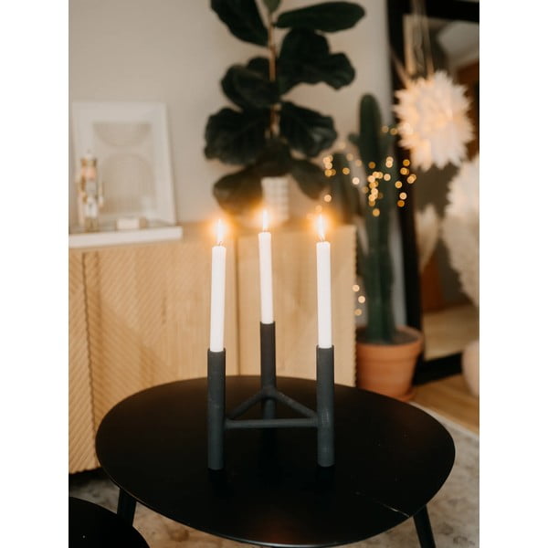 Melns alumīnija svečturis Bloomingville Deeb, augstums 20 cm-image-1