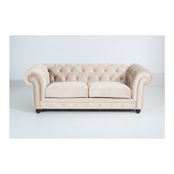 Max Winzer Orleans Velvet krēma dīvāns, 216 cm