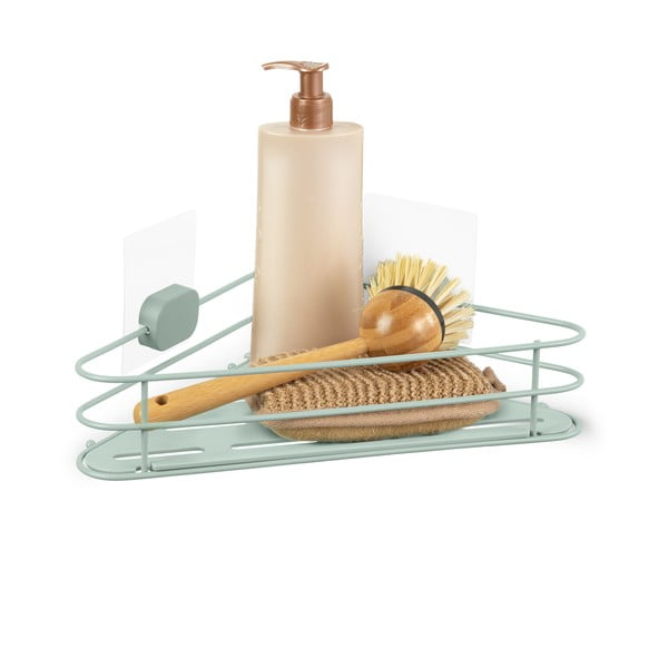 Zaļš stūra metāla pašturošs vannas istabas plaukts Grena – Compactor-image-3