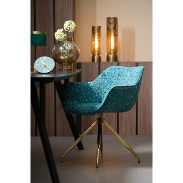 Zaļganzils polsterēts ēdamistabas krēsls ar roku balstiem Jaimy – Light & Living-image-1