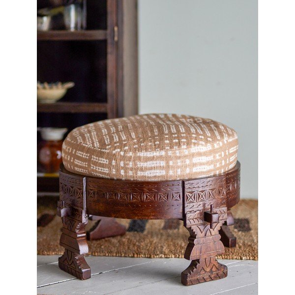 Bēšs/tumši brūns pufs Paloma – Bloomingville-image-1