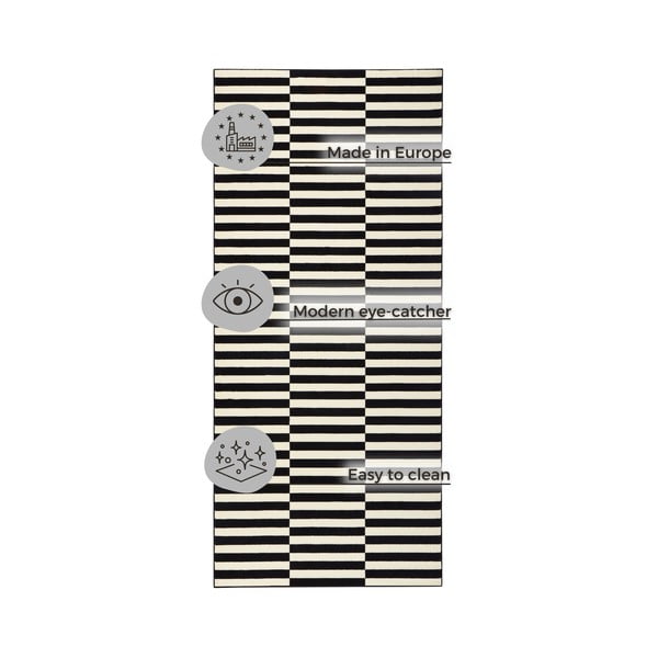 Melns/krēmkrāsas paklājs 80x200 cm Gloria – Hanse Home-image-4