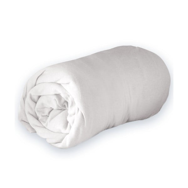 Balts trikotāžas palags ar gumiju 140x190 cm Jersy – douceur d'intérieur-image-3