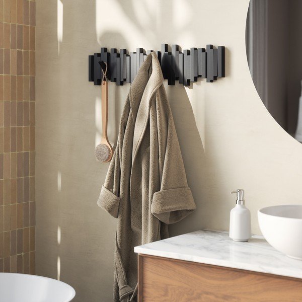 Melns plastmasas sienas pakaramais 72 cm Sticks – Umbra-image-2