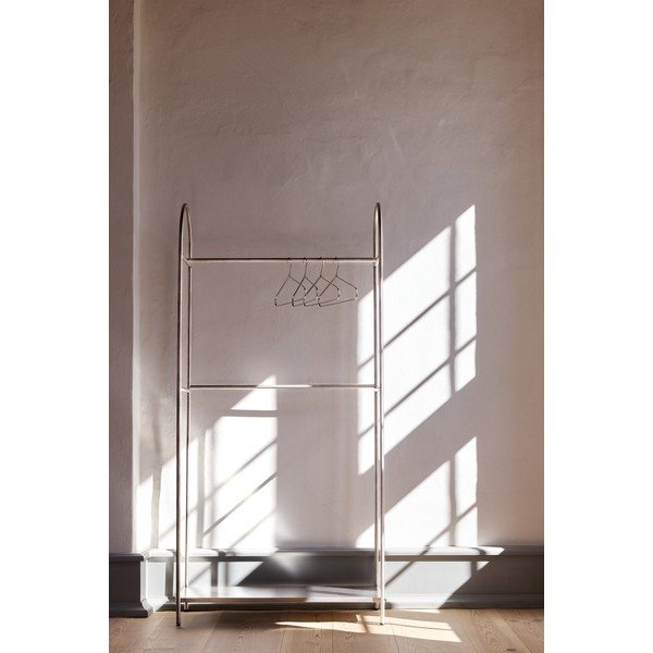 Matētas sudraba krāsas metāla drēbju pakaramais statīvs 92x186x39 cm Arch – Mette Ditmer Denmark-image-1