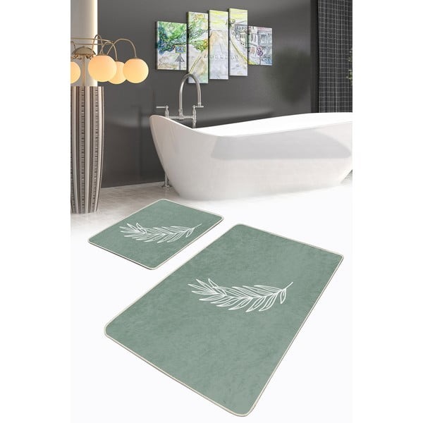 Zaļi vannas istabas paklājiņi (2 gab.) 60x100 cm – Mila Home-image-2