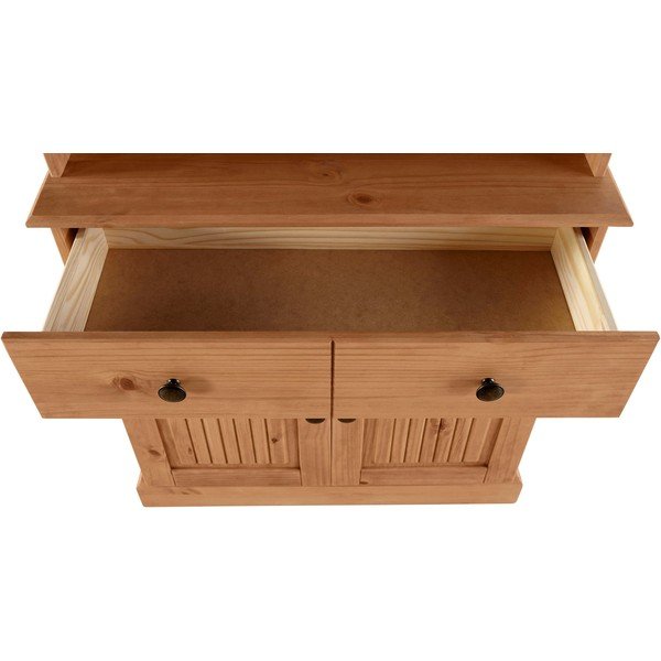 Dabīga toņa priedes masīvkoka vitrīna 181x34 cm Mille – Støraa-image-4