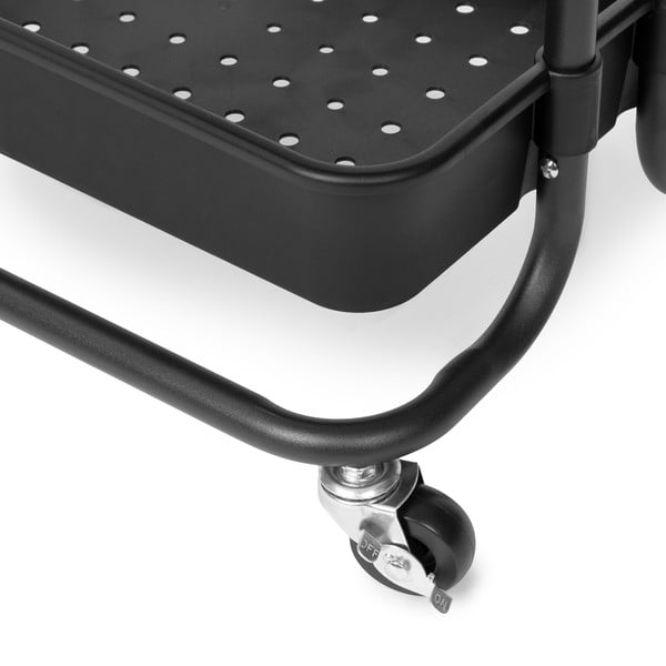 Melns plastmasas plaukts uz riteņiem 43x36 cm Grena – Compactor-image-3