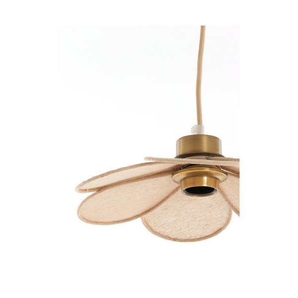 Krēmkrāsas piekaramā lampa ar auduma abažūru Fyano – Light & Living-image-4