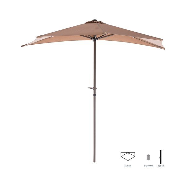 Bēšs saulessargs ø 240 cm – LDK Garden-image-3