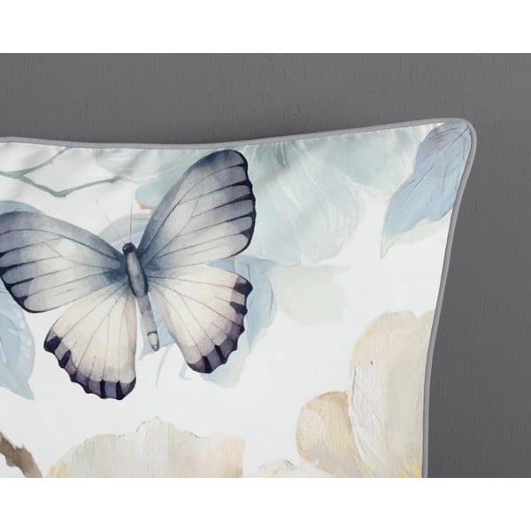 Balta/zaļa divguļamā gultas veļa no kokvilnas satīna 200x220 cm Adiwanya – Descanso-image-3