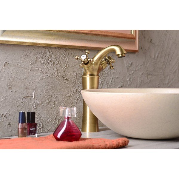 Bronzas krāsas stāvošs jaucējkrāns izlietnei Antea – Sapho-image-1