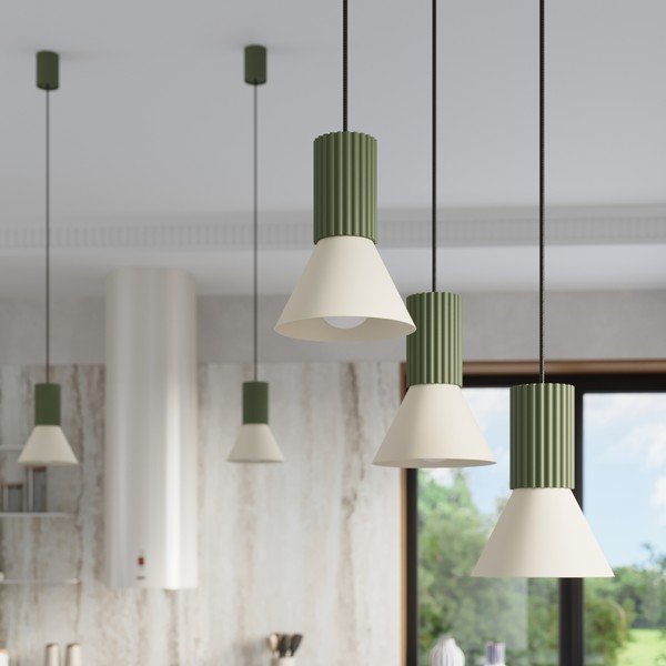 Zaļa metāla piekaramā lampa ø 14 cm Niru – Sollux-image-4
