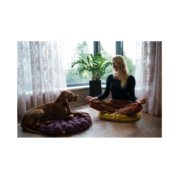 Gaiši zili pelēks sēdekļa spilvens ar masāžas bumbiņām Linda Vrňáková Bloom, ⌀ 75 cm-image-1