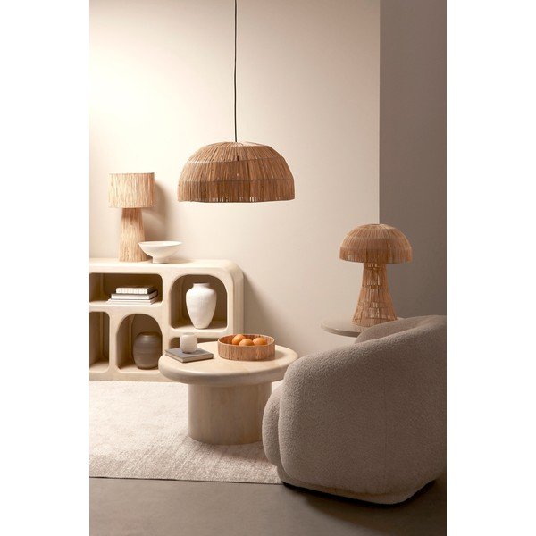 Krēmkrāsas mango masīvkoka apaļš žurnālgaldiņš ø 75 cm Lopez – Bizzotto-image-1