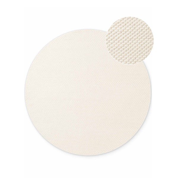 Krēmkrāsas ar rokām darināts vilnas apaļš paklājs ø 160 cm Lyon Beans – Elle Decoration