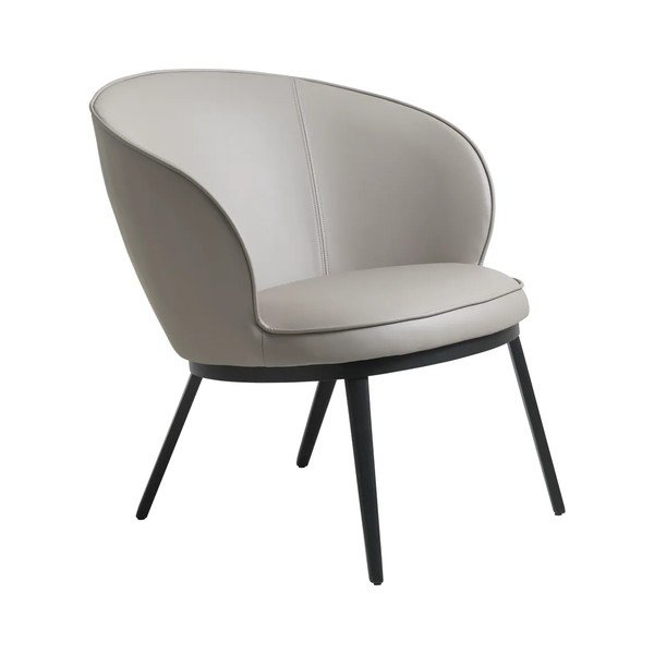 Pelēks/bēšs atpūtas krēsls no ādas imitācijas Gain – Unique Furniture