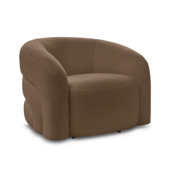 Brūns grozāms atpūtas krēsls no buklē auduma Elina – Bobochic Paris