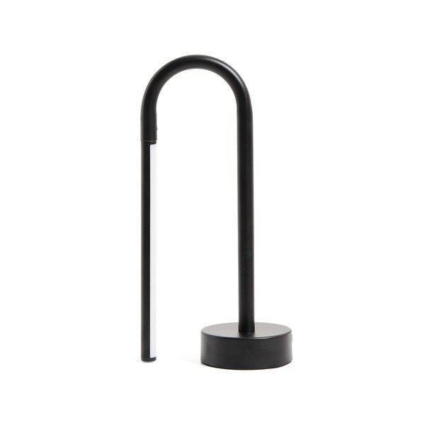 Melna metāla LED galda lampa (augstums 30 cm) Bow – Kave Home