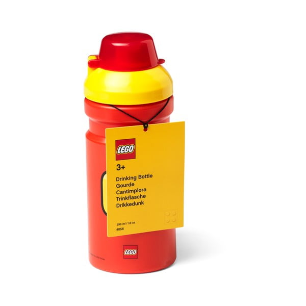 Sarkana ūdens pudele ar dzeltenu vāku LEGO® Iconic, 390 ml-image-2