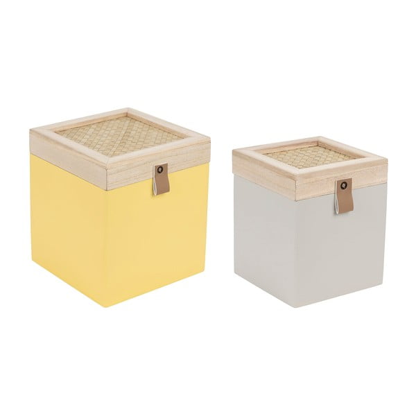 Dekoratīvas uzglabāšanas kastes no salmiem ar vāku (2 gab.) Beezz – Jardin d'Ulysse