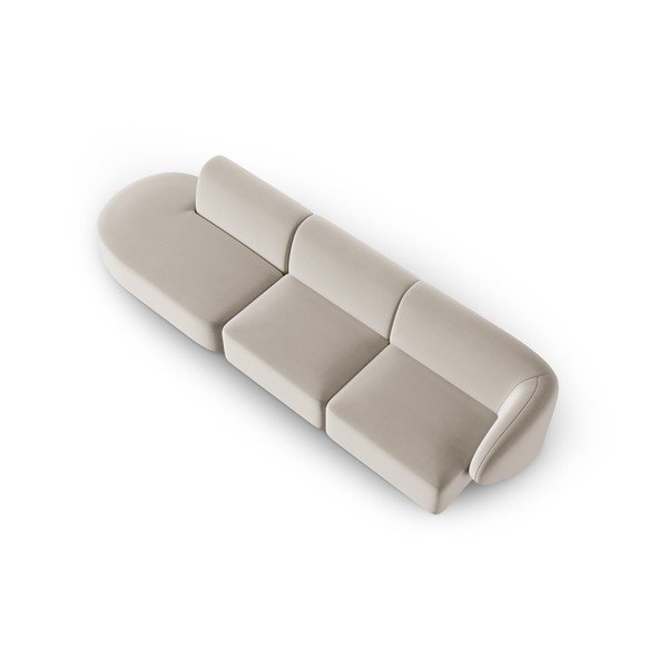 Bēšs samta dīvāns ar labo stūri 311 cm Paolo – Milo Casa-image-1
