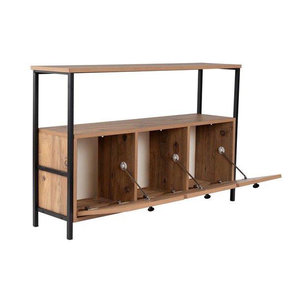 Dabīga toņa konsoles galds ar priedes koka imitāciju 29,5x120 cm Solace – Kalune Design-image-3